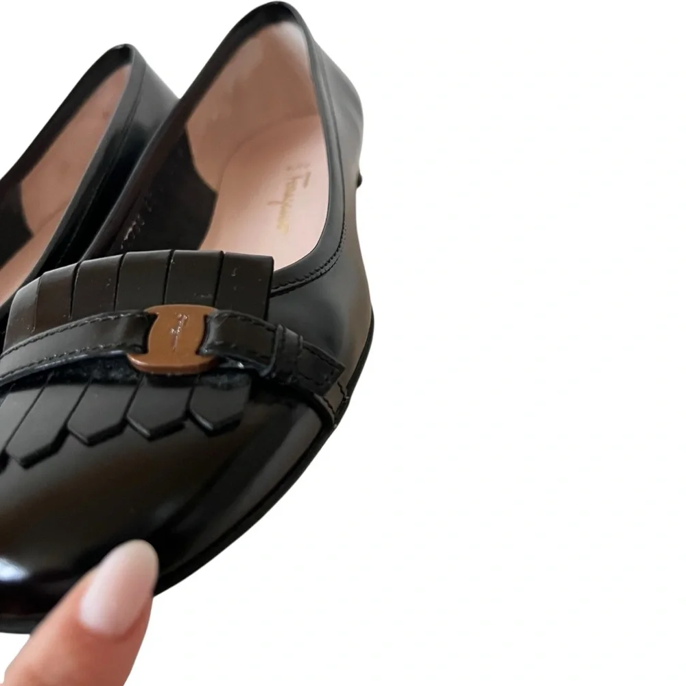 Salvatore Ferragamo Black Patent Leather Shoes size 9.5B - Picture 5 of 16